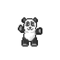 bambino panda nel pixel arte stile vettore