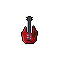 elettrico chitarra nel pixel arte stile vettore