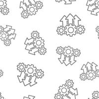 operazione progetto icona senza soluzione di continuità modello sfondo. Ingranaggio processi vettore illustrazione su bianca isolato sfondo. tecnologia produrre attività commerciale concetto.