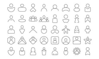 profilo utente icona impostato vettore, schema profilo utente avatar impostato icona, con maschio e femmina utente impostato vettore
