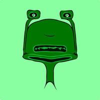 divertente verde alieno con separato occhi vettore