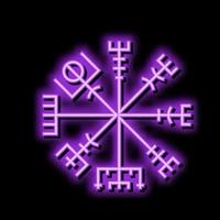 emblema vichingo neon splendore icona illustrazione vettore