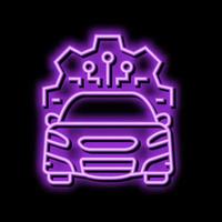 automatico auto sistema neon splendore icona illustrazione vettore