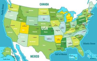 nazione carta geografica di unito stati di America vettore