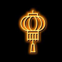 lanterna accessorio neon splendore icona illustrazione vettore