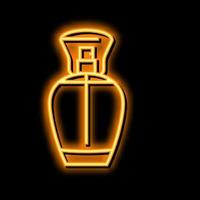 Prodotto fragranza bottiglia profumo neon splendore icona illustrazione vettore