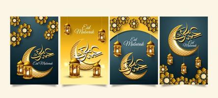 collezione di carte eid mubarak vettore