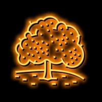 ciliegia albero neon splendore icona illustrazione vettore