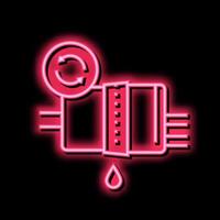 carburante filtro sostituzione neon splendore icona illustrazione vettore