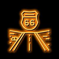 autostrada 66 neon splendore icona illustrazione vettore