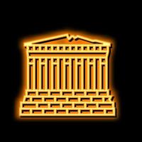 Partenone Europa antico edificio neon splendore icona illustrazione vettore
