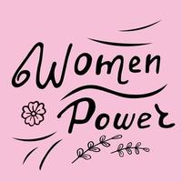 vettore illustrazione. Da donna energia lettering su rosa sfondo. saluto carta con decorativo mano disegnato elementi