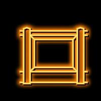 pannello recinto neon splendore icona illustrazione vettore