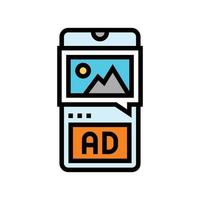 Immagine condivisione pubblicità colore icona vettore illustrazione