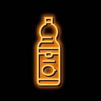 succo Limone bottiglia neon splendore icona illustrazione vettore