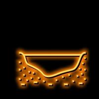 fiume letto neon splendore icona illustrazione vettore