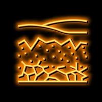 asciutto fiume neon splendore icona illustrazione vettore