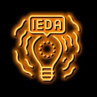 idea leggero lampadina neon splendore icona illustrazione vettore