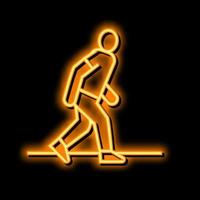 camminare persone neon splendore icona illustrazione vettore