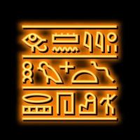 geroglifico Egitto neon splendore icona illustrazione vettore