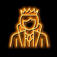 Regina Fata racconto neon splendore icona illustrazione vettore