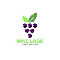 vino frutta uva logo modello vettore design
