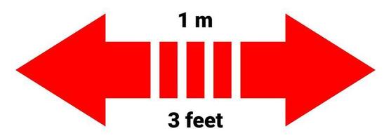 uno di il prevenzione di il diffusione di corona virus. mantenere distanza cartello. vettore illustrazione