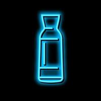 caraffa bicchiere neon splendore icona illustrazione vettore