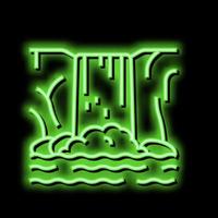 cascata acqua neon splendore icona illustrazione vettore