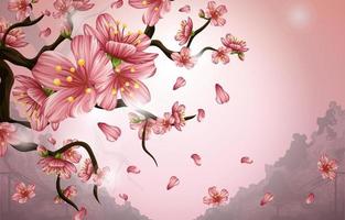 sfondo di fiori di ciliegio vettore