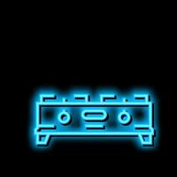 stufa cucina attrezzatura neon splendore icona illustrazione vettore
