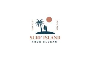 Surf isola logo vettore icona illustrazione