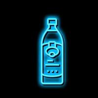 olio oliva bottiglia neon splendore icona illustrazione vettore