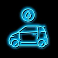 eco auto trasporto neon splendore icona illustrazione vettore