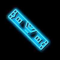 bolla livello falegname attrezzatura neon splendore icona illustrazione vettore