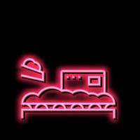 legna patatine fritte Inserisci su trasportatore neon splendore icona illustrazione vettore