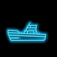 gioco barca neon splendore icona illustrazione vettore