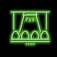 uovo fabbrica trasportatore neon splendore icona illustrazione vettore