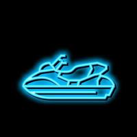 personale moto d'acqua neon splendore icona illustrazione vettore