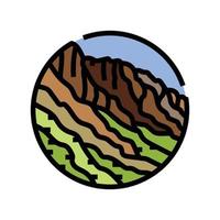 roccioso montagna paesaggio colore icona vettore illustrazione
