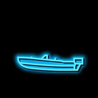 runabout barca neon splendore icona illustrazione vettore