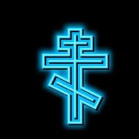 crocifissione cristianesimo neon splendore icona illustrazione vettore
