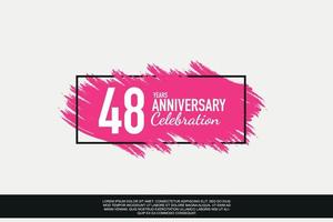48 anno anniversario celebrazione vettore rosa design nel nero telaio su bianca sfondo astratto illustrazione logo