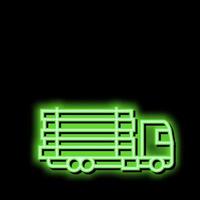 camion mezzi di trasporto legna legname neon splendore icona illustrazione vettore