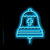 campana cristianesimo neon splendore icona illustrazione vettore