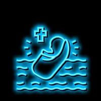 battesimo cristianesimo neon splendore icona illustrazione vettore