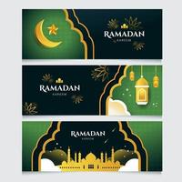 raccolta di banner ramadan eid mubarak vettore