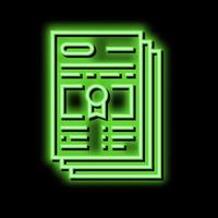 obbligatorio speciale revisione neon splendore icona illustrazione vettore