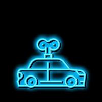 auto giocattolo scuola materna neon splendore icona illustrazione vettore