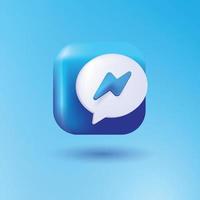 icona 3d di messenger vettore